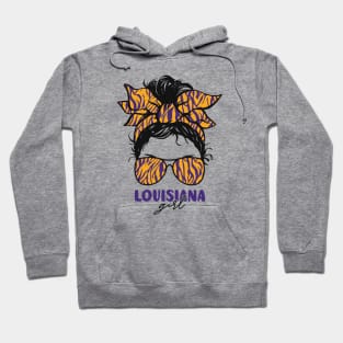 Proud Louisiana Girl Letting My Roots Show // Messy Hair Don't Care Louisiana Tiger Stripes Hoodie